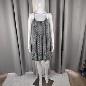 Old Navy Women's B&W Spaghetti Strap Side Zip Sunflower Dress Size Medium